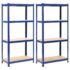 vidaXL Storage Shelves 2 pcs Blue 80x40x160 cm Steel and MDF