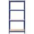 vidaXL Storage Shelves 2 pcs Blue 80x40x160 cm Steel and MDF - Image 4
