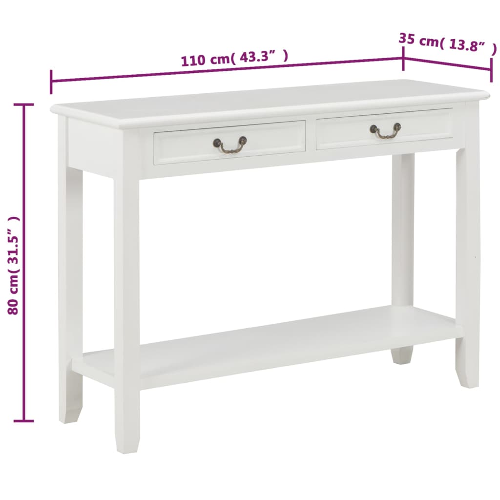 8718475742333_g_en_hd_7 vidaXL Console Table White 110x35x80 cm Wood - Image 9