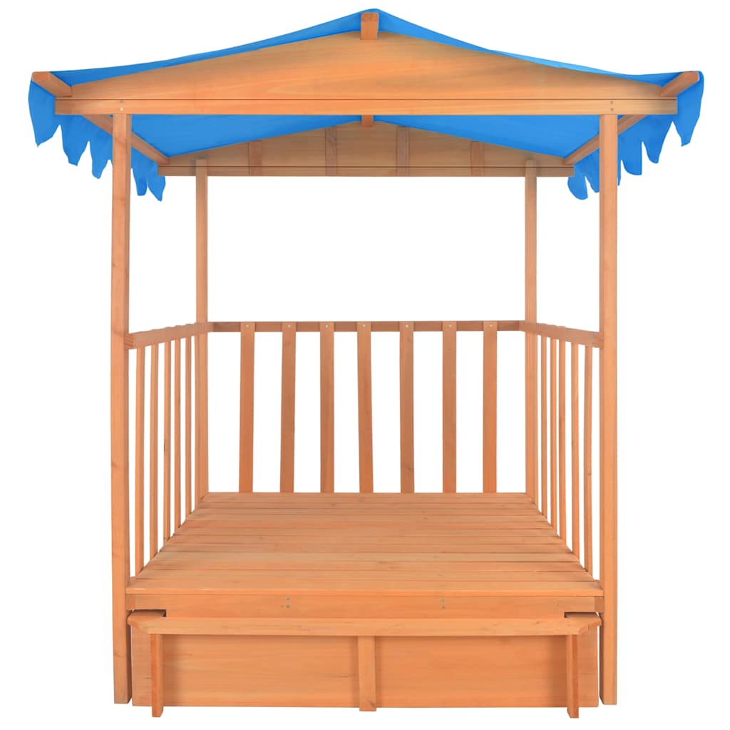 8718475742517_g_en_hd_2 vidaXL Kids Playhouse with Sandbox Fir Wood Blue UV50 - Image 4