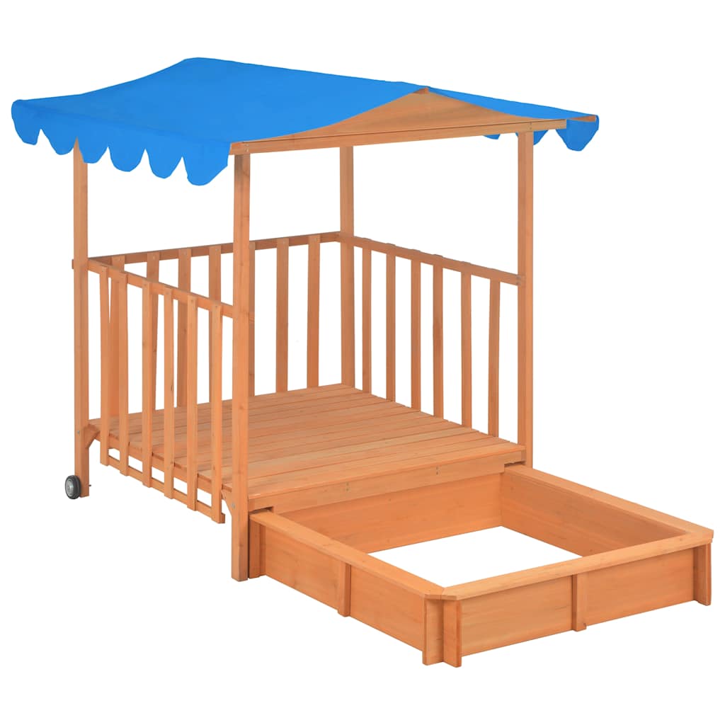 8718475742517_g_en_hd_3 vidaXL Kids Playhouse with Sandbox Fir Wood Blue UV50 - Image 5