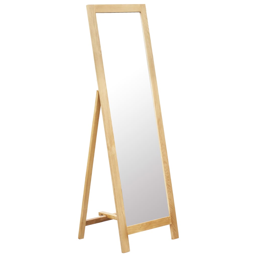 8718475742777_a_en_hd_1 vidaXL Freestanding Mirror 48x46.5x150 cm Solid Oak Wood - Image 1