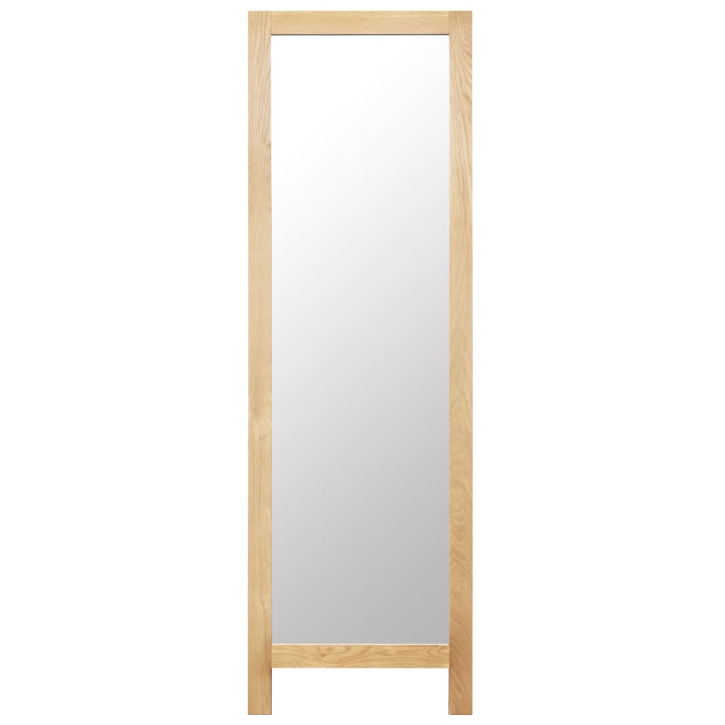 8718475742777_g_en_hd_1 vidaXL Freestanding Mirror 48x46.5x150 cm Solid Oak Wood - Image 2