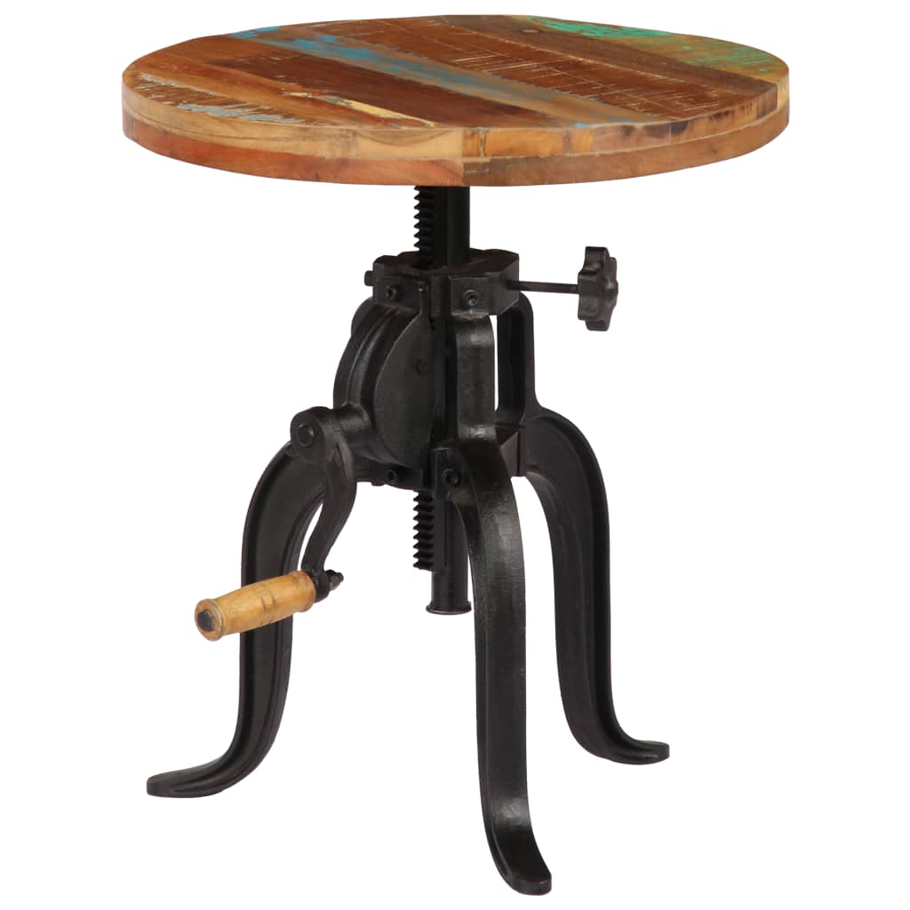 8718475743040_a_en_hd_1 vidaXL Side Table 45x(45-62) cm Solid Reclaimed Wood and Cast Iron - Image 1