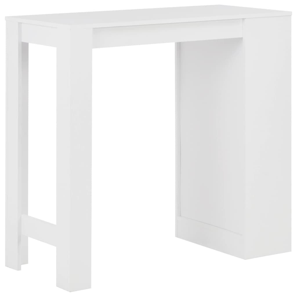 8718475796626_g_en_hd_2 vidaXL Bar Table with Shelf White 110x50x103 cm - Image 3