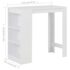 vidaXL Bar Table with Shelf White 110x50x103 cm - Image 6