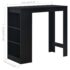vidaXL Bar Table with Shelf Black 110x50x103 cm - Image 6