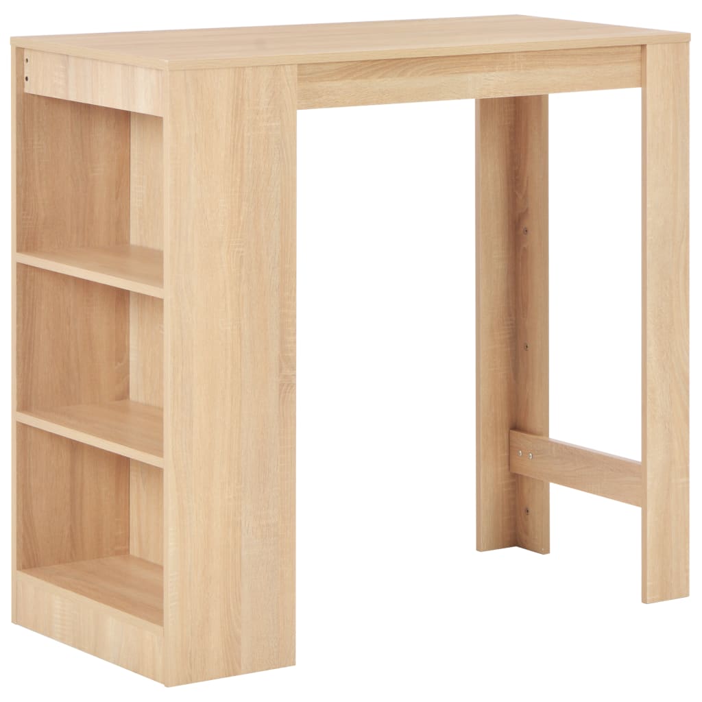 8718475796640_a_en_hd_1 vidaXL Bar Table with Shelf Oak 110x50x103 cm - Image 1