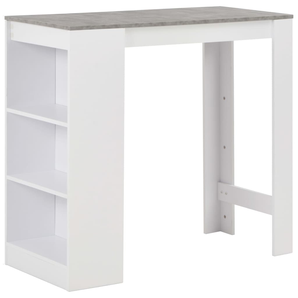 8718475796657_a_en_hd_1 vidaXL Bar Table with Shelf White 110x50x103 cm - Image 1