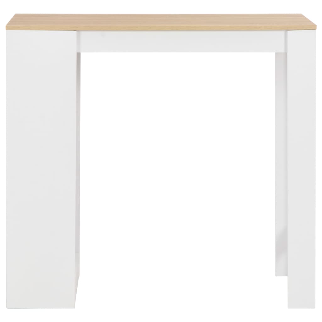 8718475796664_g_en_hd_1 vidaXL Bar Table with Shelf White 110x50x103 cm - Image 2