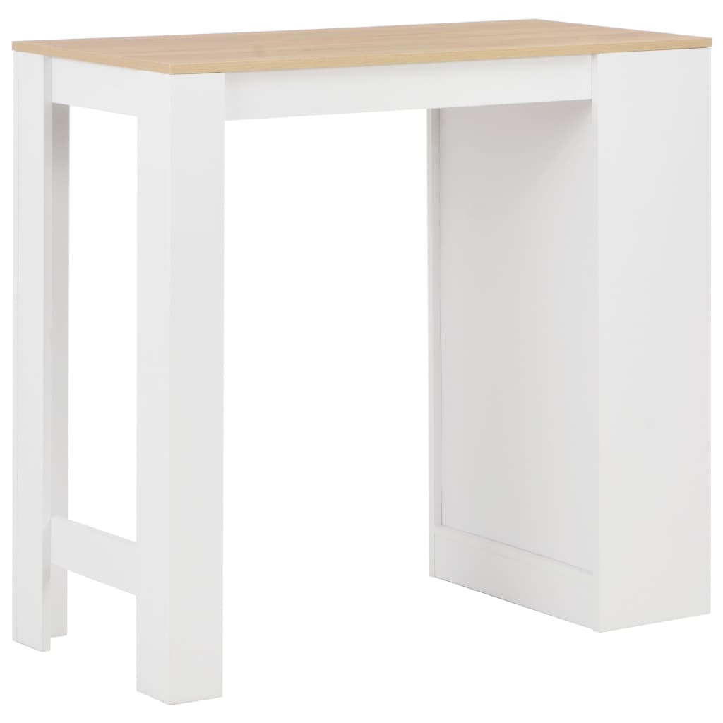 8718475796664_g_en_hd_2 vidaXL Bar Table with Shelf White 110x50x103 cm - Image 3