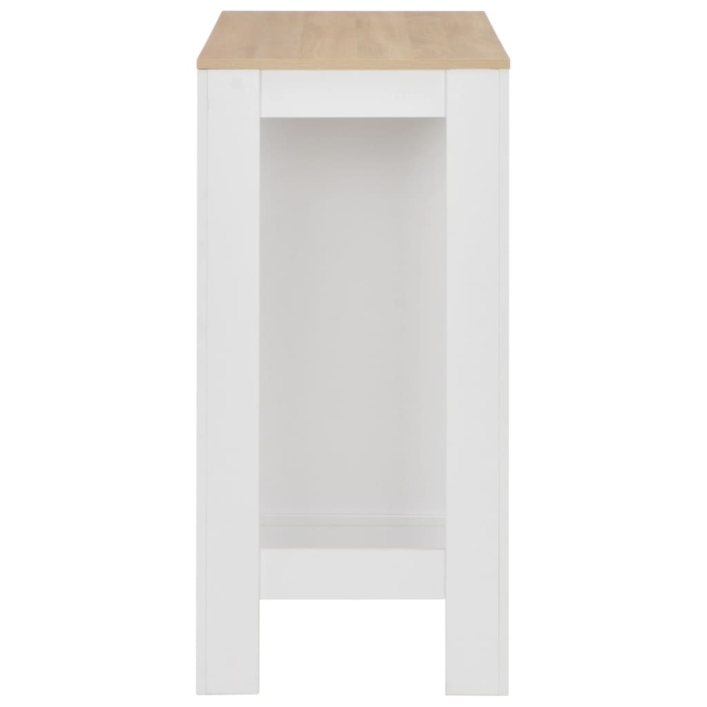 8718475796664_g_en_hd_3 vidaXL Bar Table with Shelf White 110x50x103 cm - Image 4