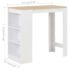 vidaXL Bar Table with Shelf White 110x50x103 cm - Image 6