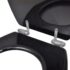 vidaXL Toilet Seats with Soft Close Lids 2 pcs MDF Black - Image 6