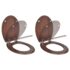 vidaXL Toilet Seats with Soft Close Lids 2 pcs MDF Brown