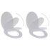 vidaXL Toilet Seats with Soft Close Lids 2 pcs Plastic White