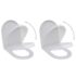 vidaXL Toilet Seats with Soft Close Lids 2 pcs Plastic White