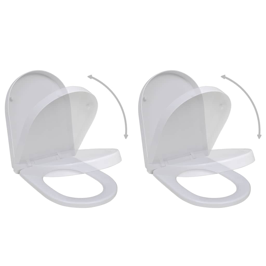 8718475797074_a_en_hd_1 vidaXL Toilet Seats with Soft Close Lids 2 pcs Plastic White - Image 1