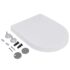 vidaXL Toilet Seats with Soft Close Lids 2 pcs Plastic White - Image 3