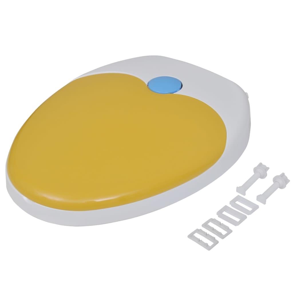 8718475797104_g_en_hd_7 vidaXL Toilet Seats with Soft Close Lids 2 pcs Plastic White and Yellow - Image 8