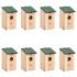 vidaXL Bird Houses 8 pcs Wood 12x12x22 cm