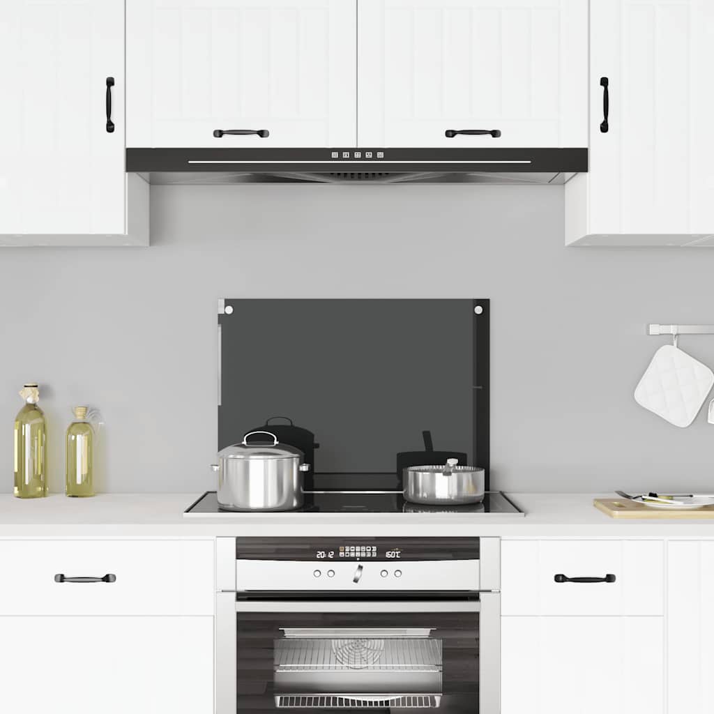 8718475798439_m_en_hd_1 vidaXL Kitchen Backsplash Black 70x50 cm Tempered Glass - Image 1