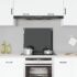 vidaXL Kitchen Backsplash Black 70x60 cm Tempered Glass