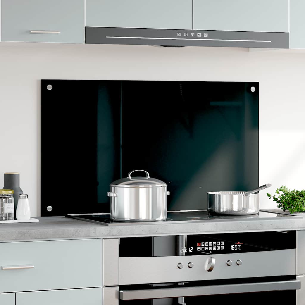 8718475798491_g_en_hd_1 vidaXL Kitchen Backsplash Black 90x50 cm Tempered Glass - Image 3