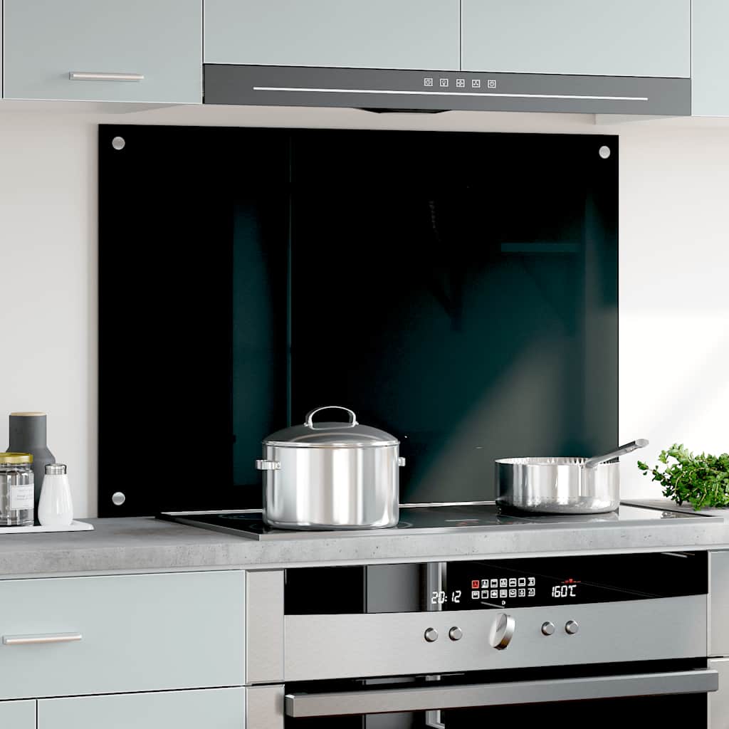 8718475798507_g_en_hd_1 vidaXL Kitchen Backsplash Black 90x60 cm Tempered Glass - Image 3
