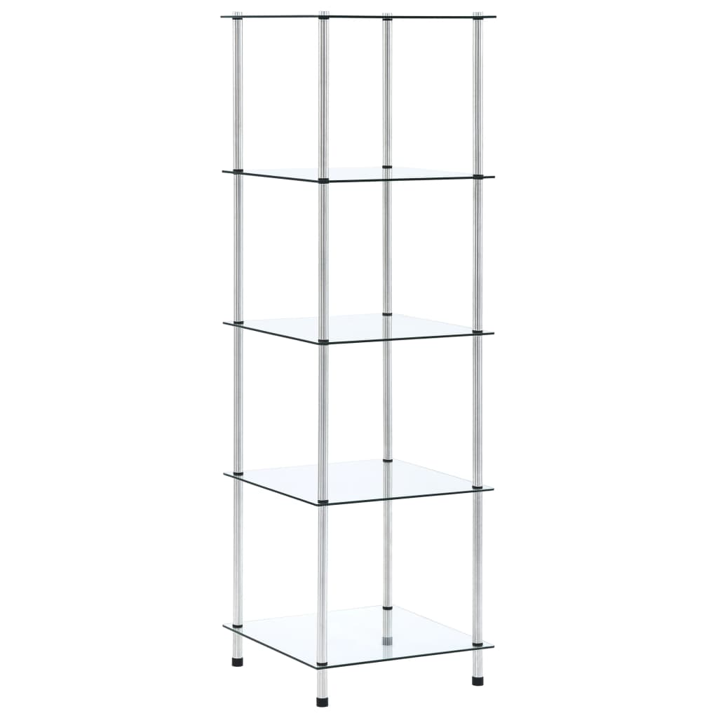 8718475798675_a_en_hd_1 vidaXL 5-Tier Shelf Transparent 40x40x130 cm Tempered Glass - Image 1