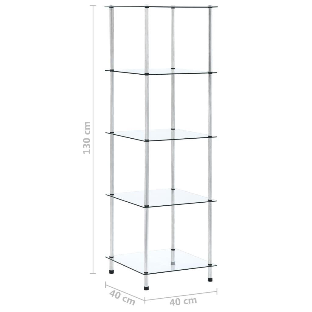 8718475798675_g_en_hd_4 vidaXL 5-Tier Shelf Transparent 40x40x130 cm Tempered Glass - Image 6