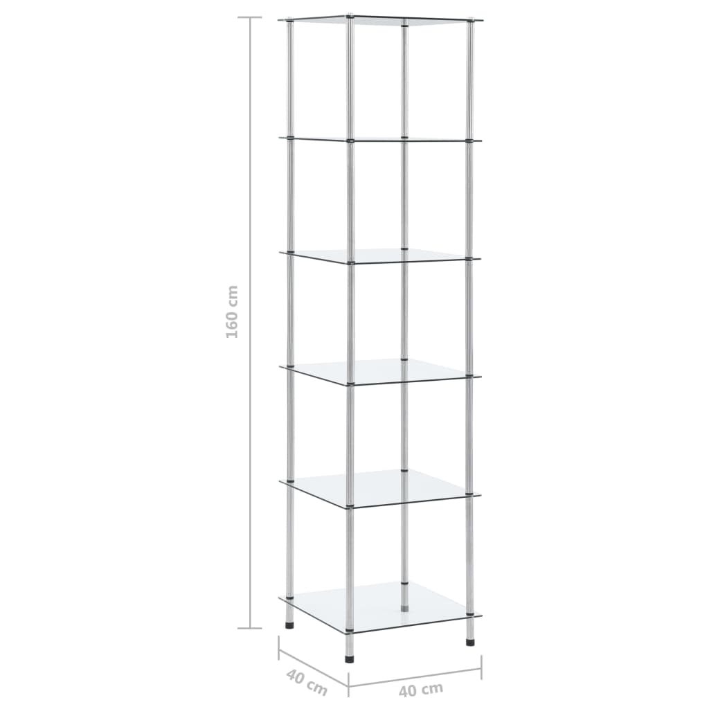 8718475798682_g_en_hd_5 vidaXL 6-Tier Shelf Transparent 40x40x160 cm Tempered Glass - Image 7