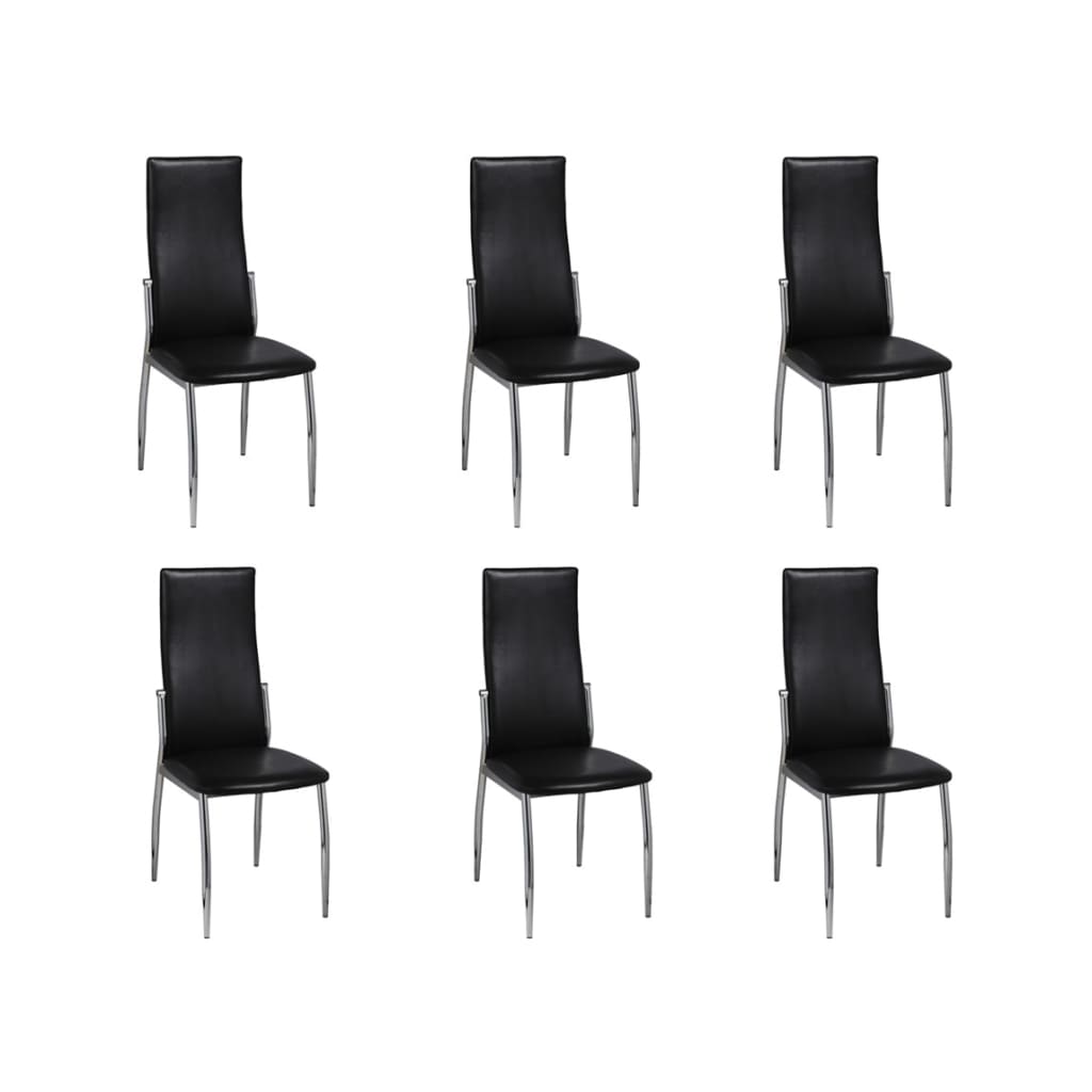 8718475822554_a_en_hd_1 vidaXL Dining Chairs 6 pcs Black Faux Leather - Image 1