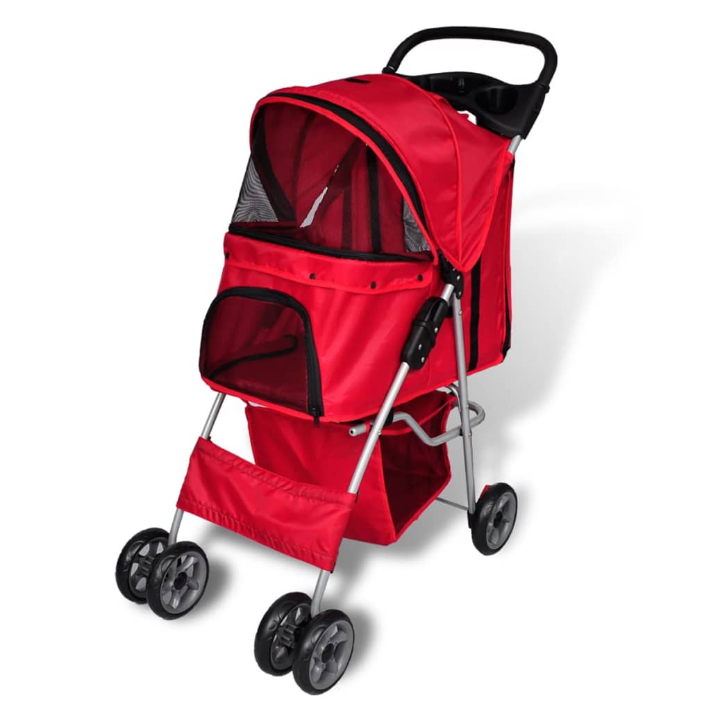 8718475827252_g_en_hd_1 vidaXL Pet Stroller Travel Carrier Red Folding - Image 2