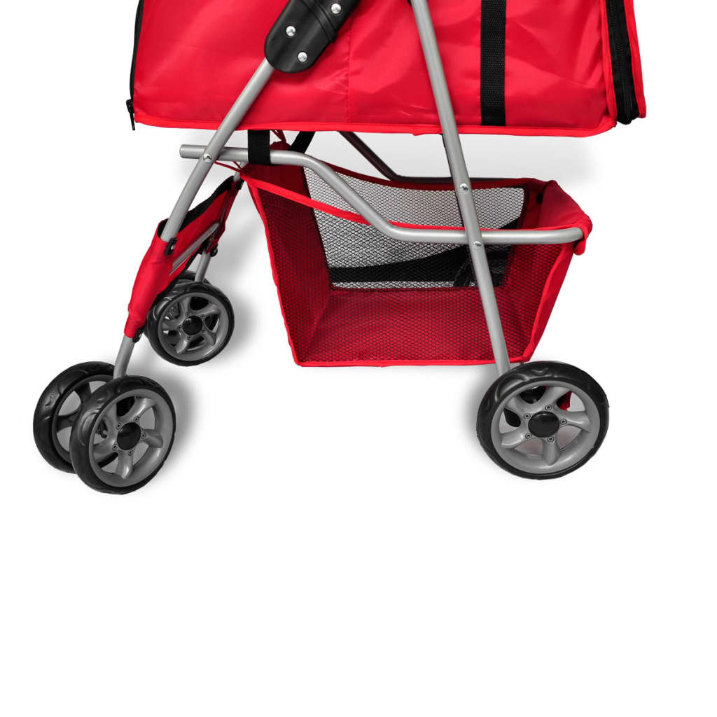 8718475827252_g_en_hd_2 vidaXL Pet Stroller Travel Carrier Red Folding - Image 3