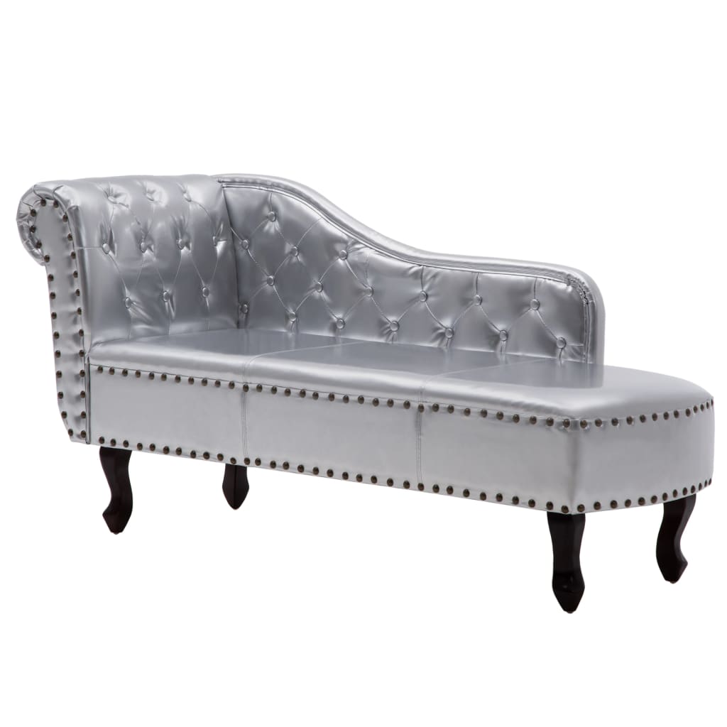 8718475829072_a_en_hd_1 vidaXL Chaise Longue Silver Faux Leather - Image 2