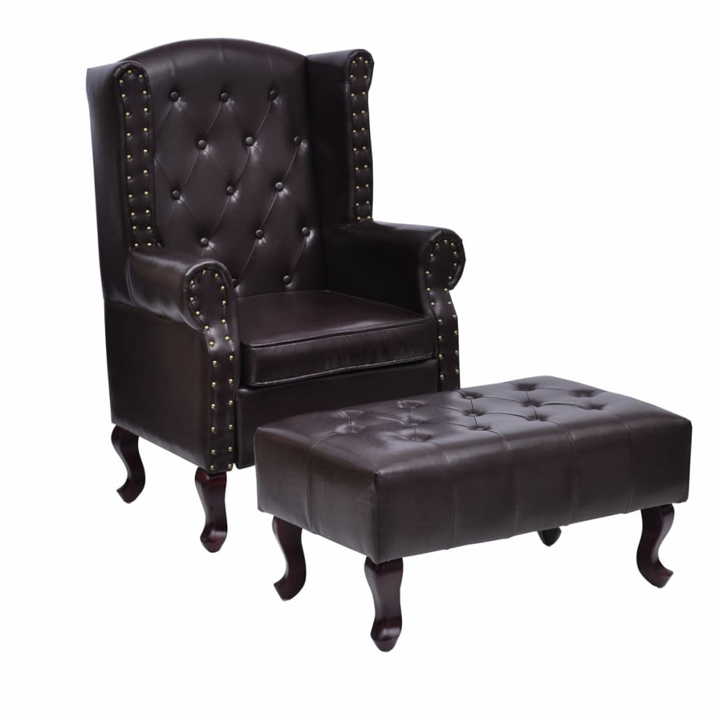 8718475831112_a_en_hd_1 vidaXL Armchair with Footstool Dark Brown Faux Leather - Image 2
