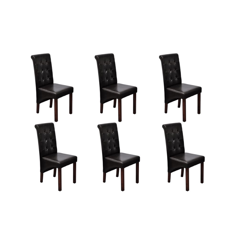 8718475833192_a_en_hd_1 vidaXL Dining Chairs 6 pcs Brown Faux Leather - Image 1