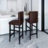 vidaXL Bar Stools 2 pcs Dark Brown Faux Leather