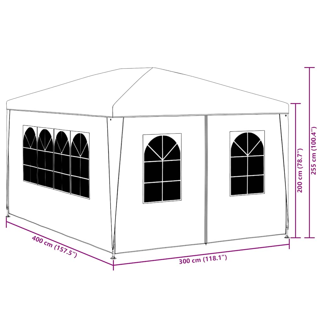 8718475837428_g_en_hd_9 vidaXL Party Tent 3x4 m White - Image 11