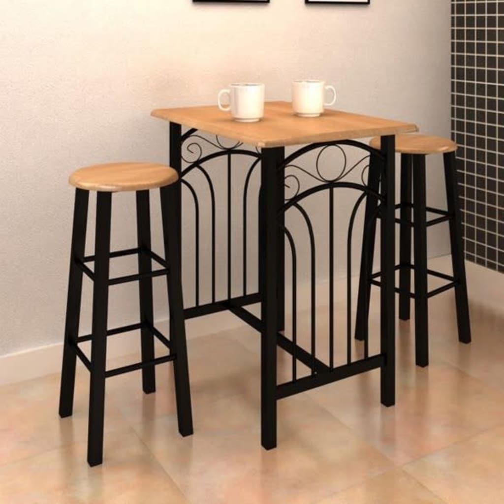 8718475841586_g_en_hd_3 Breakfast/Dinner Table Dining Set MDF with Black - Image 5