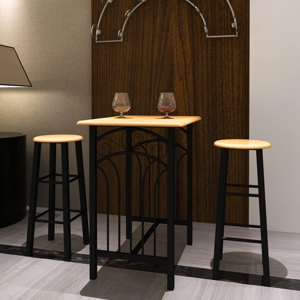 8718475841586_m_en_hd_1 Breakfast/Dinner Table Dining Set MDF with Black - Image 1
