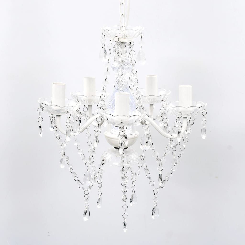 8718475842217_a_en_hd_1 vidaXL Chandelier 5 Bulbs Transparent - Image 1