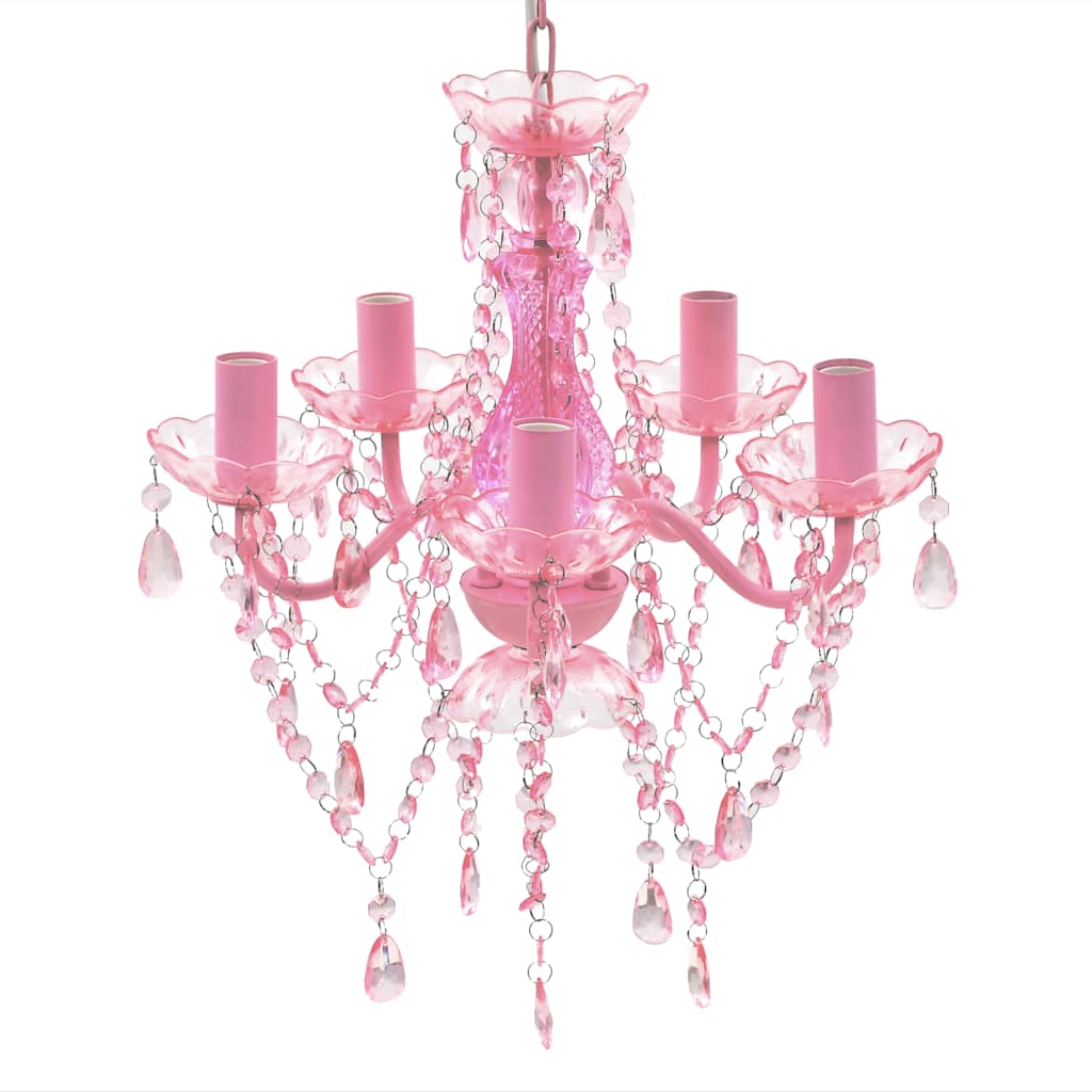 8718475842224_a_en_hd_1 vidaXL Crystal Light 5 Bulbs Pink - Image 1