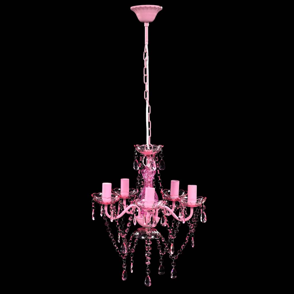 8718475842224_g_en_hd_1 vidaXL Crystal Light 5 Bulbs Pink - Image 2