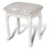 vidaXL Dressing Stool Warm White Fabric - Image 2