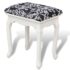 vidaXL Dressing Stool Black Fabric - Image 2