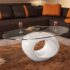 vidaXL Coffee Table with Oval Glass Top High Gloss White - Image 5