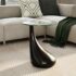 vidaXL Coffee Table with Round Glass Top High Gloss Black