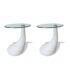 vidaXL Coffee Table 2 pcs with Round Glass Top High Gloss White - Image 2